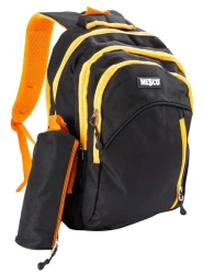 Школьный большой рюкзак с пеналом Mesco Black&Orange, 44x32x16 см купить в Кишиневе. Фото 1