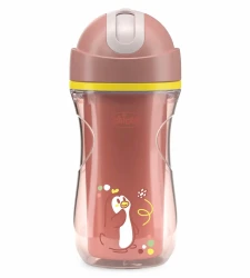 Термокружка с трубочкой Chicco Peach (14 мес.+), 266 мл купить в Кишиневе. Фото 1