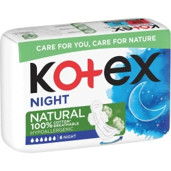 Absorbante Kotex Natural Night Pads, 6 buc. cumpăra în Chișinau. Foto 2