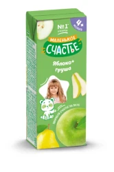 Suc din mere,pere Маленькое Счастье (4+ luni), 200 ml cumpăra în Chișinau. Foto 1