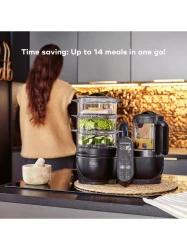Aparat de gatit robot de bucătărie multifuncțional 5 in 1 Babymoov Nutribaby (+) XL Mineral Black cumpăra în Chișinau. Foto 9