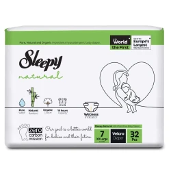 Scutece Sleepy Natural Ultra Sensitive Jumbo XXLarge 7 (20-30 kg), 32 buc. cumpăra în Chișinau. Foto 1