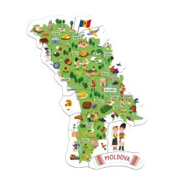 Развивающий пазл-магнит Dodo Map of Moldova, 16 элементов купить в Кишиневе. Фото 1
