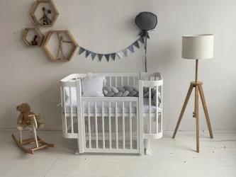 Set Pătuț Kuzya Miya White + Comoda-măsuță de înfășat HappyBaby Pro 800 MDF White cumpăra în Chișinau. Foto 4