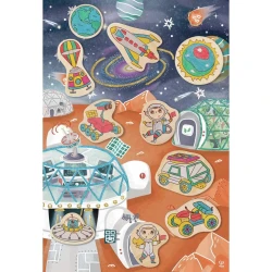 Магнитный набор для раскрашивания Hape Mars Space Life купить в Кишиневе. Фото 4