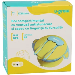 Bol cu ventuză, capac și tacâmuri U-Grow Blue cumpăra în Chișinau. Foto 3