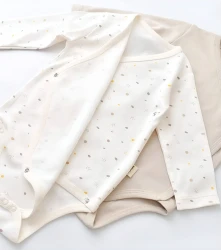 Body cu mânecă lungă BabyCosy Organic Ivory & Beige, 2 buc. (6-9L) cumpăra în Chișinau. Foto 2