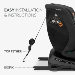 Автокресло 40-150 см (i-Size) Isofix KikkaBoo i-Defend Black, поворотное 360 купить в Кишиневе. Фото 4