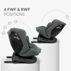 Автокресло 40-150 см (i-Size) Isofix KikkaBoo i-Defend Grey, поворотное 360 купить в Кишиневе. Фото 6