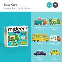 Puzzle educativ Mideer Busy Cars, 22 elemente cumpăra în Chișinau. Foto 2