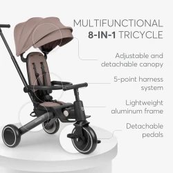 Трёхколёсный велосипед Kikkaboo 8in1 Trix 2 Beige купить в Кишиневе. Фото 8