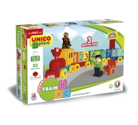 Set construcție Androni Giocattoli Unico Plus Train ABC, 33 elemente cumpăra în Chișinau. Foto 1