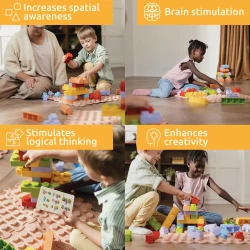 Конструктор Ortoto Первые мягкие сенсорные кубики, 16 элементов купить в Кишиневе. Фото 5