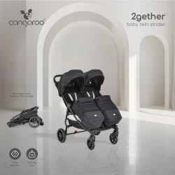 Прогулочная коляска для двойни Moni 2Gether Ultimate Grey купить в Кишиневе. Фото 2