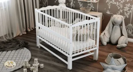 Кроватка детская Ангелина-2  Белый на маятнике купить в Кишиневе. Фото 4