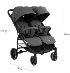 Carucior pentru gemeni KikkaBoo Happy 2 Beige cumpăra în Chișinau. Foto 9