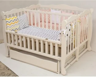 Кроватка детская для близнецов Goydalka Duo White с ящиком купить в Кишиневе. Фото 4