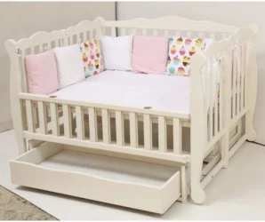 Кроватка детская для близнецов Goydalka Duo White с ящиком купить в Кишиневе. Фото 2