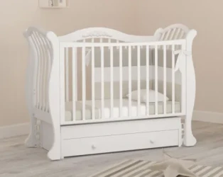 Детская кроватка на маятнике с ящиком Gandylyan Габриэлла Люкс белая купить в Кишиневе. Фото 1