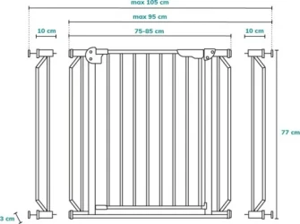 Poartă de siguranță Lionelo Truus Slim Grey, 75-105 cm cumpăra în Chișinau. Foto 6