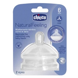 Соска силиконовая Chicco NaturalFeeling Food Flow для каш (6 мес.+), 2 шт. купить в Кишиневе. Фото 1
