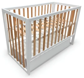 Детская кроватка Eucalyptus Mia Elite Premium Transversal White & Natural на маятнике с ящиком купить в Кишиневе
