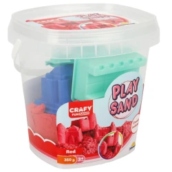 Căldărușă cu nisip kinetic Roșu Crafy Sand cu 3 forme incluse cumpăra în Chișinau. Foto 2