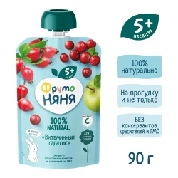 Piure ФрутоНяня din mere-măcieș-merișoare (5 luni+), 90 g cumpăra în Chișinau. Foto 6