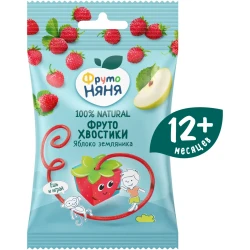 Кусочки фруктовые ФрутоНяня Хвостики Яблоко-Земляника (12 мес.+), 15 гр купить в Кишиневе. Фото 2