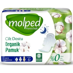 Прокладки Molped Pure&Soft Night Long, 6 шт. купить в Кишиневе. Фото 1