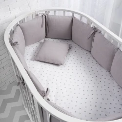 Бортики в кроватку Perina Soft Cotton Серо-Лиловый, 360x29 см купить в Кишиневе. Фото 8