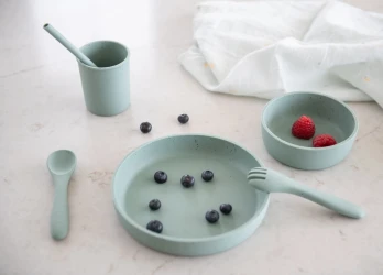 Set de masă cu 5 piese Kikkaboo Platinum Silicone Sage Mint cumpăra în Chișinau. Foto 2