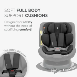 Автокресло 40-150 см (i-Size) Isofix KikkaBoo i-Defend Black, поворотное 360 купить в Кишиневе. Фото 7
