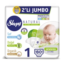 Scutece Sleepy Natural Ultra Sensitive Jumbo Newborn 1 (2-5 kg), 80 buc. cumpăra în Chișinau. Foto 5