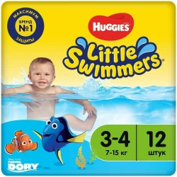 Подгузники-трусики для плавания Huggies Little Swimmers 3-4 (7-15 кг), 12 шт. купить в Кишиневе. Фото 4