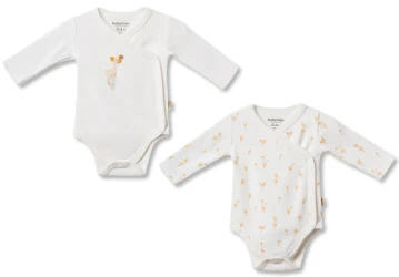 Боди с длинным рукавом BabyCosy Orange & Ivory, 2 шт. (1-3М) купить в Кишиневе. Фото 1