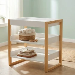 Пеленальный столик Moni Timber White, 82x54x80 см купить в Кишиневе. Фото 5