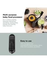 Aparat de gatit robot de bucătărie multifuncțional 5 in 1 Babymoov Nutribaby (+) XL Mineral Black cumpăra în Chișinau. Foto 5