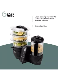 Aparat de gatit robot de bucătărie multifuncțional 5 in 1 Babymoov Nutribaby (+) XL Mineral Black cumpăra în Chișinau. Foto 2