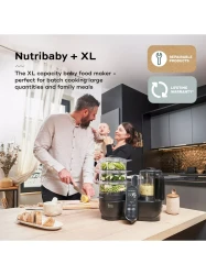 Aparat de gatit robot de bucătărie multifuncțional 5 in 1 Babymoov Nutribaby (+) XL Mineral Black cumpăra în Chișinau. Foto 4