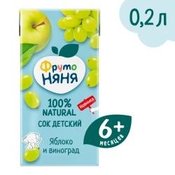 Suc mere-struguri ФрутоНяня (6 luni+), 200 ml cumpăra în Chișinau. Foto 2