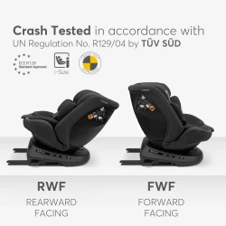 Автокресло 40-150 см (i-Size) Isofix KikkaBoo i-Defend Black, поворотное 360 купить в Кишиневе. Фото 3