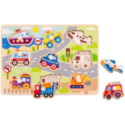 Puzzle din lemn Tooky Toy Transport, 10 elemente cumpăra în Chișinau. Foto 1