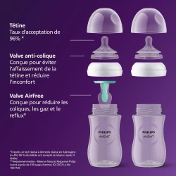 Набор бутылочек для кормления из полипропилена Philips Avent Natural Response AirFree, 260 мл, 125 мл, 2 шт. купить в Кишиневе. Фото 4
