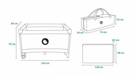 Patut pliabil Lionelo Stefi Green Turquoise cumpăra în Chișinau. Foto 9