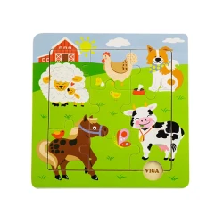 Puzzle din lemn Viga Farm Animals, 9 elemente cumpăra în Chișinau. Foto 2