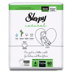 Scutece-chiloței Sleepy Natural Ultra Sensitive Double Maxi 4 (7-14 kg), 60 buc. cumpăra în Chișinau. Foto 1