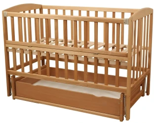 Pătuț pentru copii Goydalka Valeri Premium Natural pe balansoar cu sertar cumpăra în Chișinau