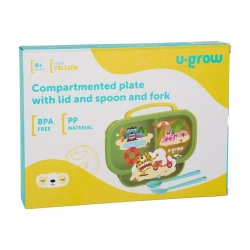 Container cu compartimente, tacâmuri și capac U-Grow Monsters Green, 830+130 ml cumpăra în Chișinau. Foto 5