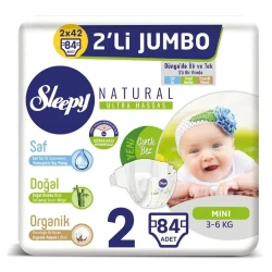 Scutece Sleepy Natural Ultra Sensitive Jumbo Mini 2 (3-6 kg), 84 buc. cumpăra în Chișinau. Foto 6